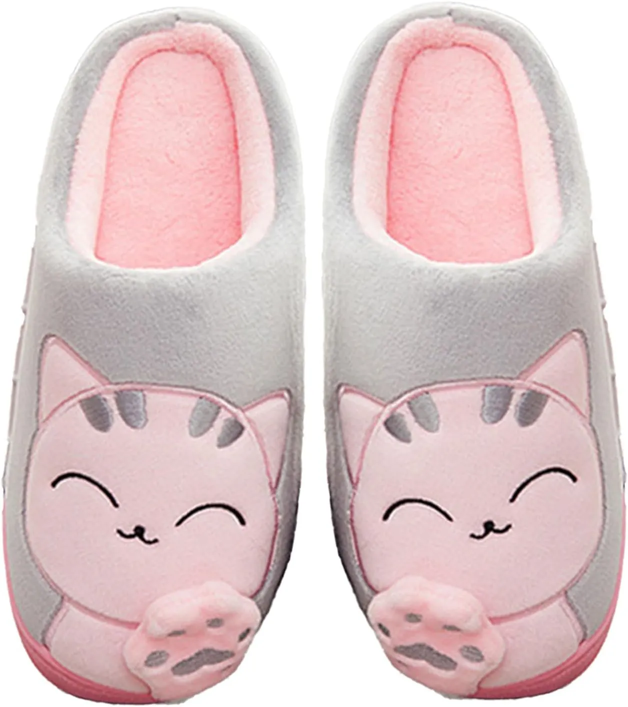 Women's Cartoon Plush Slippers With Lucky Cat Printed Warm Comfortable Indoor Warm Cozy Fluffy Fuzzy Indoor Home Slipper