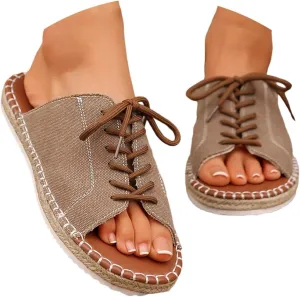 Women's Casual Flat Sandals Open Toe Strappy Comfortable Walking Shoes for Daily Wear Summer Beach Slip On Ankle