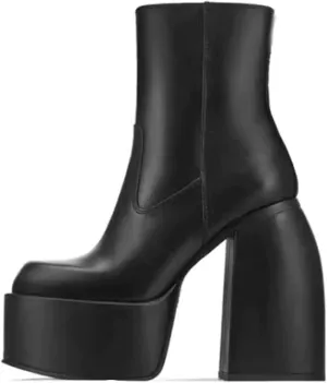 Women's Chunky Heel Knee High Platform Boots