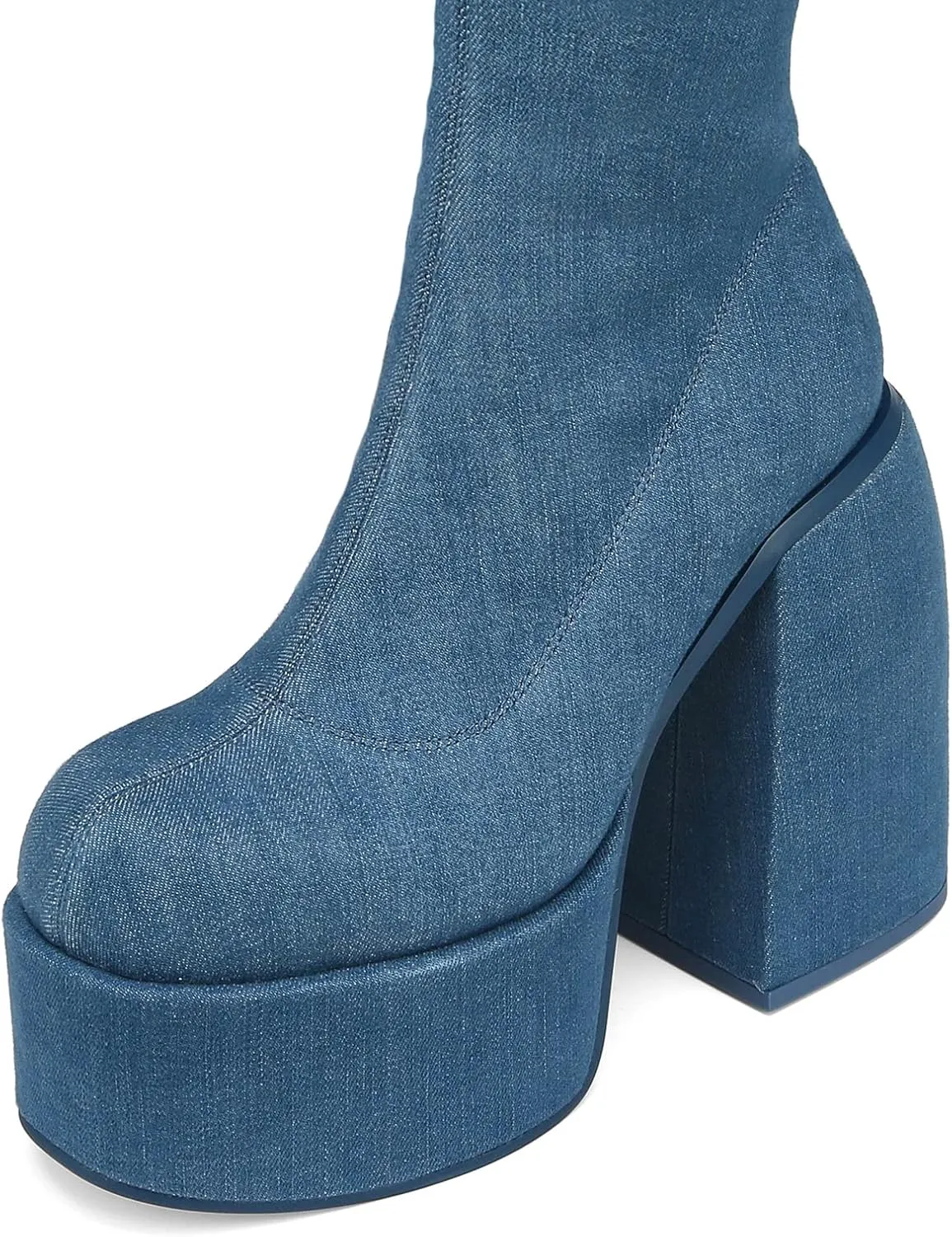 Women's Chunky Heel Knee High Platform Boots