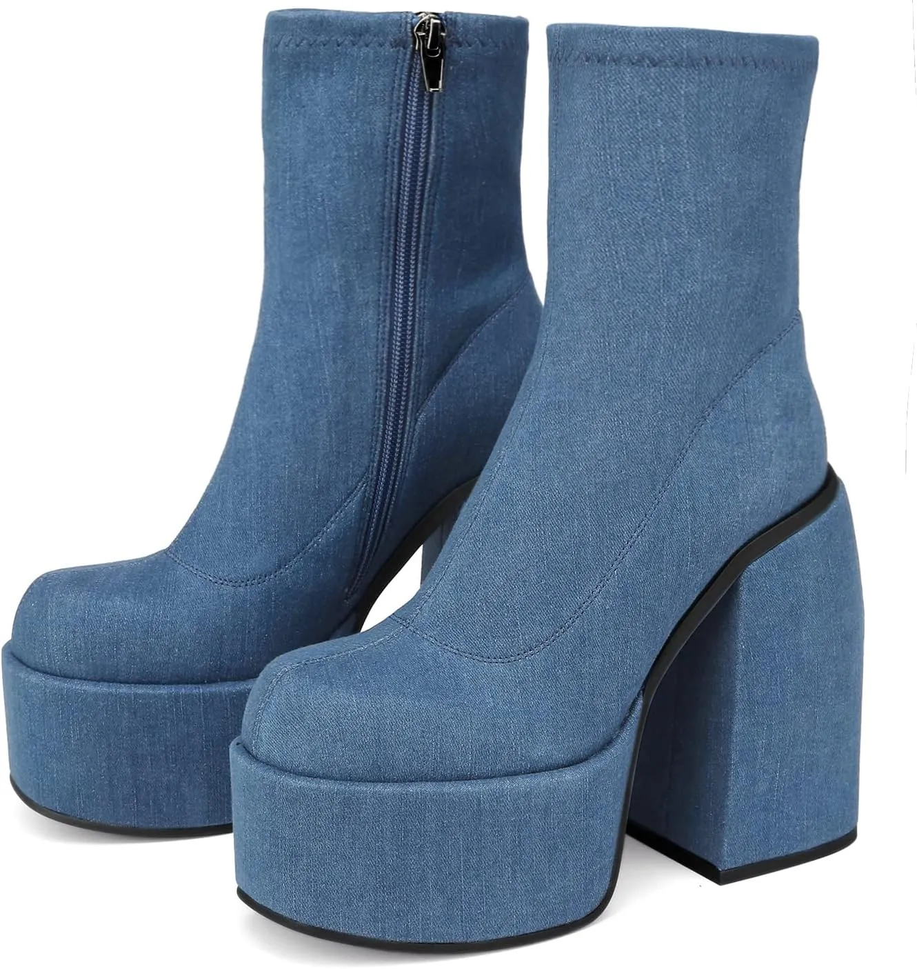 Women's Chunky Heel Knee High Platform Boots