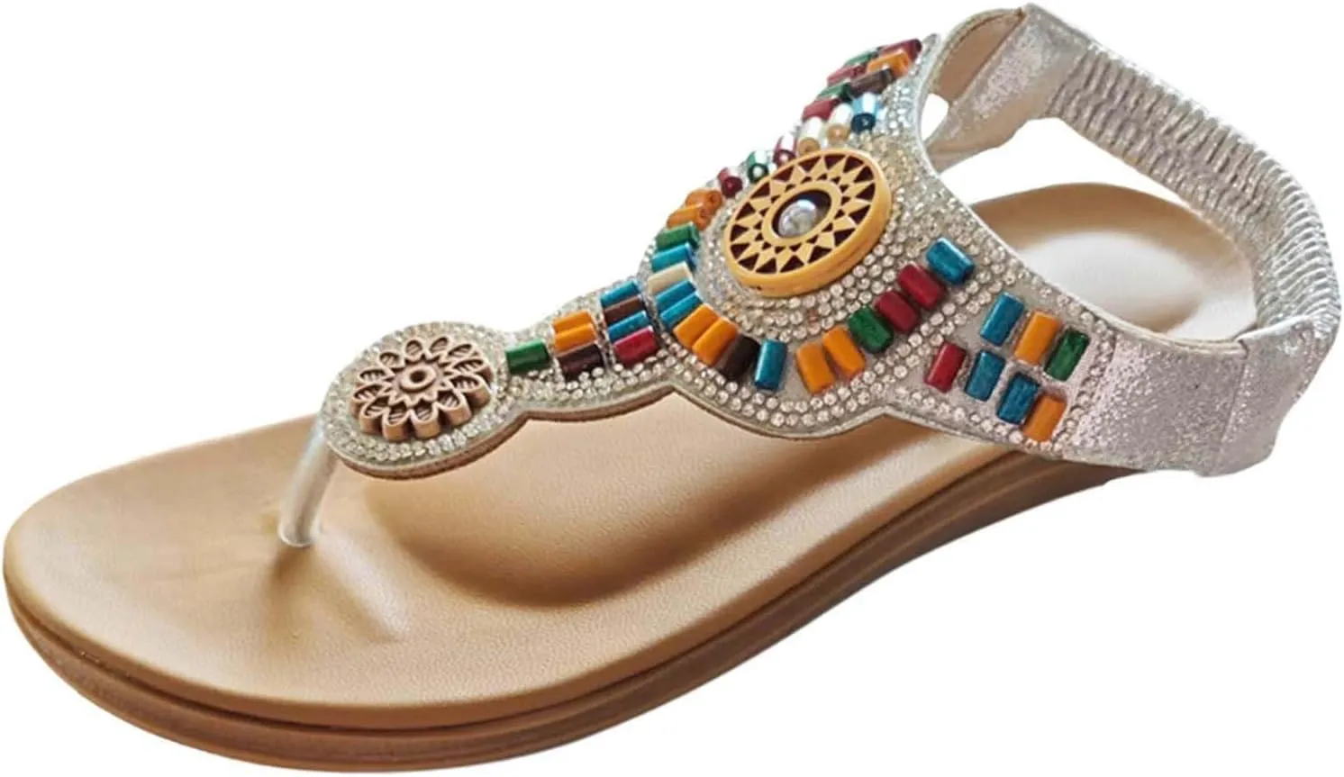 Women's Comfortable Summer Sandals For Casual Wear Beach Vacation Slip On Flat Sole Open Toe Thong Design