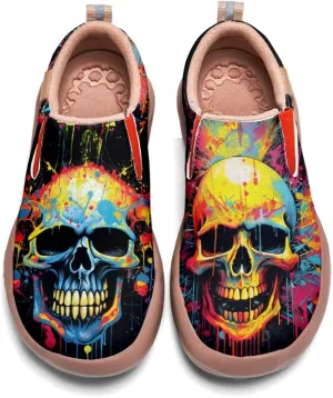 Women's Comfortable Travel Sneakers Fashion Painted Loafers Slip On Walking Shoes