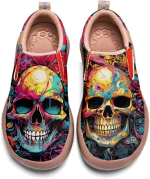 Women's Comfortable Travel Sneakers Fashion Painted Loafers Slip On Walking Shoes