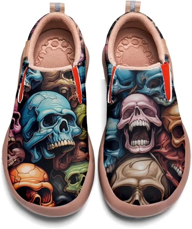 Women's Comfortable Travel Sneakers Fashion Painted Loafers Slip On Walking Shoes