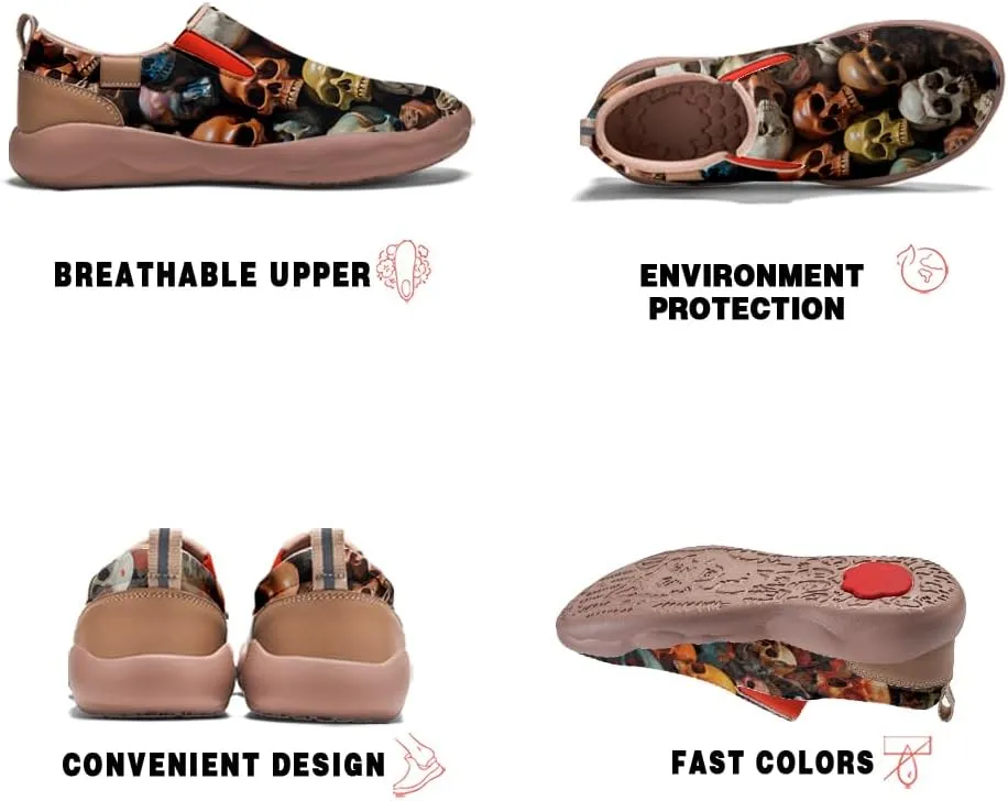 Women's Comfortable Travel Sneakers Fashion Painted Loafers Slip On Walking Shoes