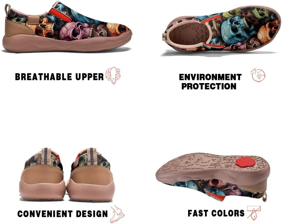 Women's Comfortable Travel Sneakers Fashion Painted Loafers Slip On Walking Shoes
