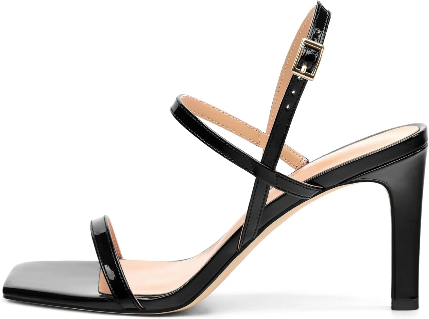 Women's High Heels Sandals, Slingback Heels Square Toe Shoes for Womens