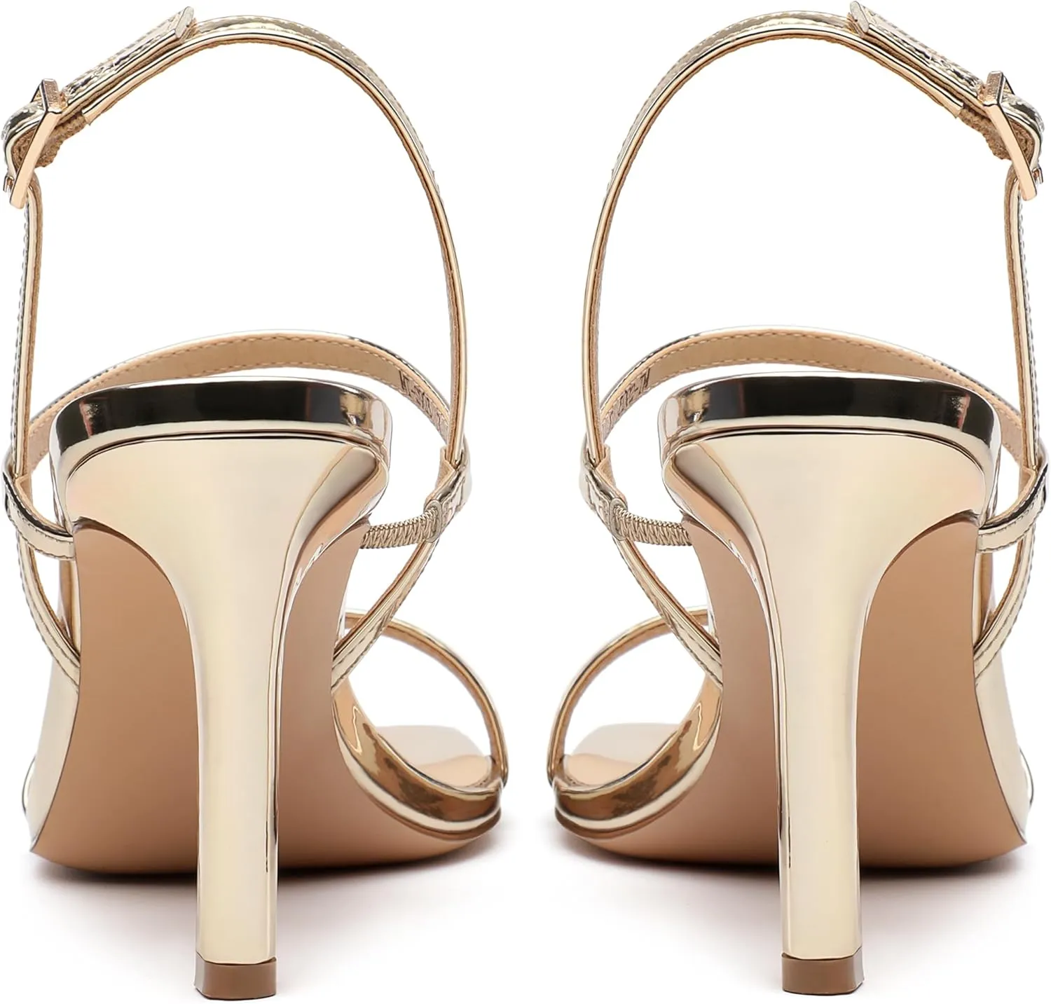 Women's High Heels Sandals, Slingback Heels Square Toe Shoes for Womens