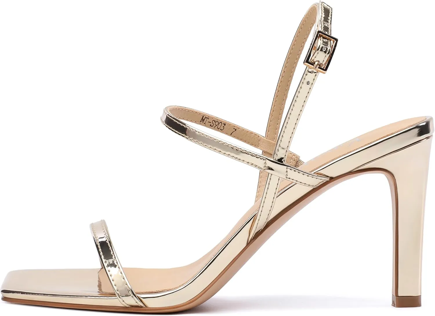 Women's High Heels Sandals, Slingback Heels Square Toe Shoes for Womens