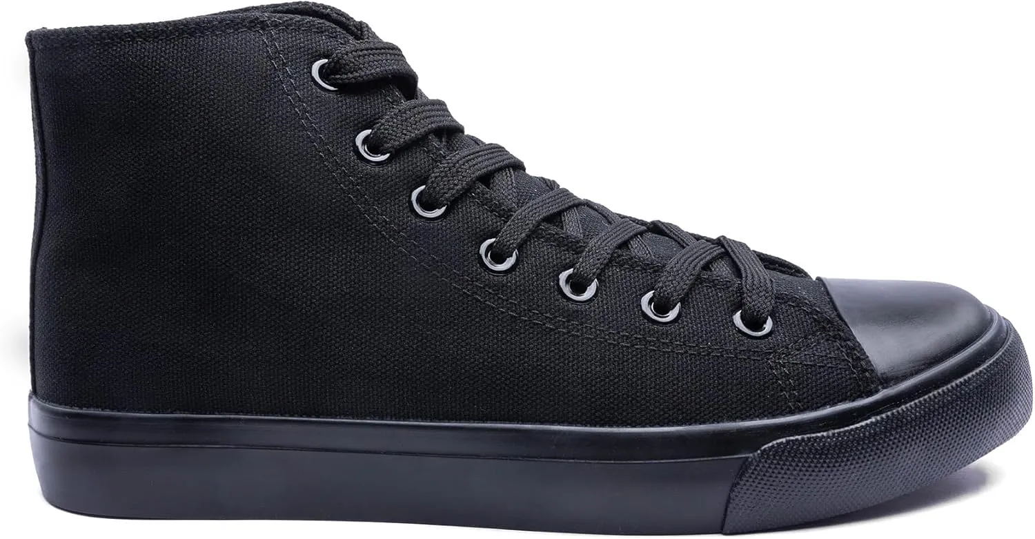 Women's High-Top Canvas Sneakers  Classic Lace-Up Casual Shoes with Extra Shoelaces  Comfortable, Stylish, and Durable