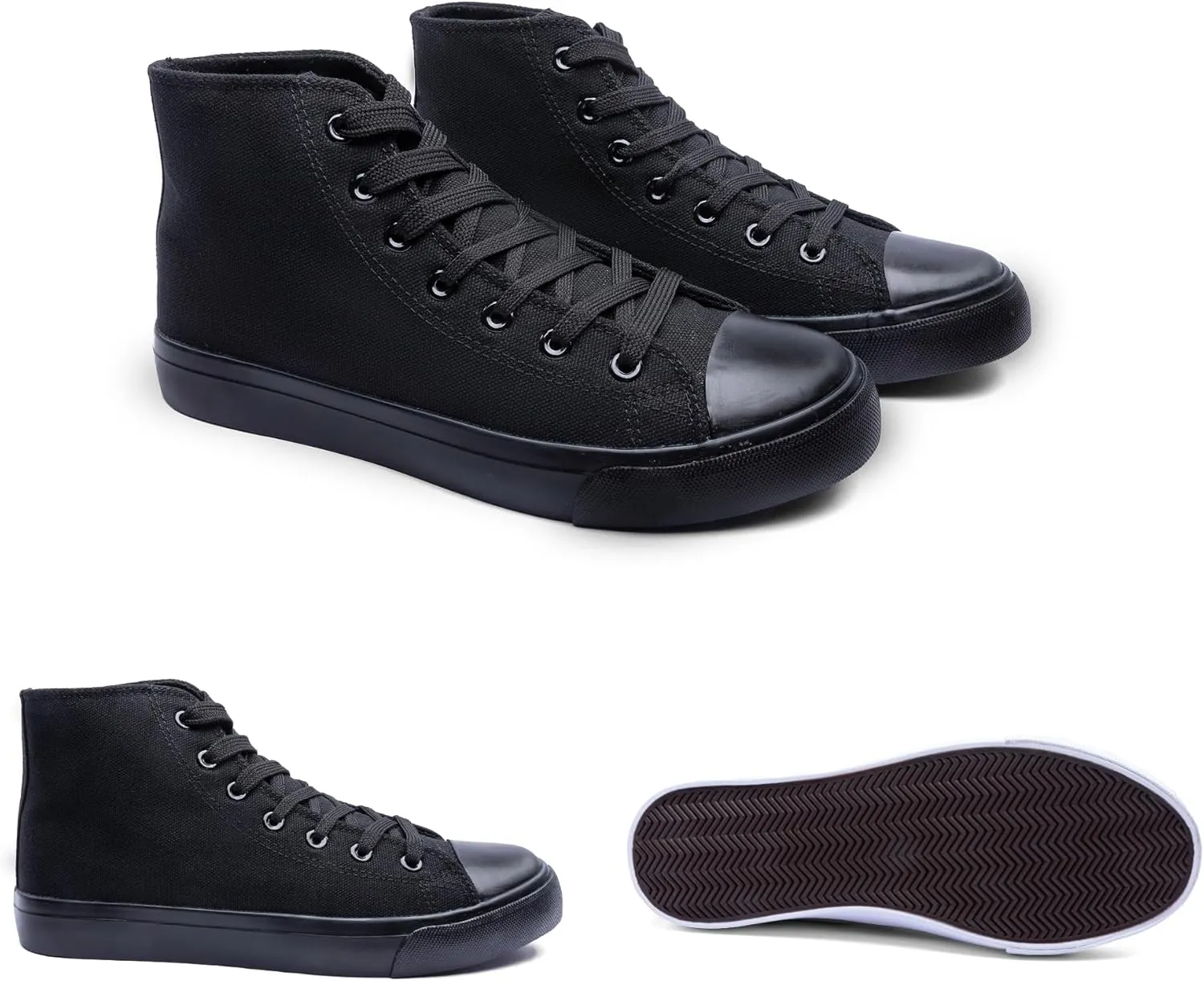 Women's High-Top Canvas Sneakers  Classic Lace-Up Casual Shoes with Extra Shoelaces  Comfortable, Stylish, and Durable