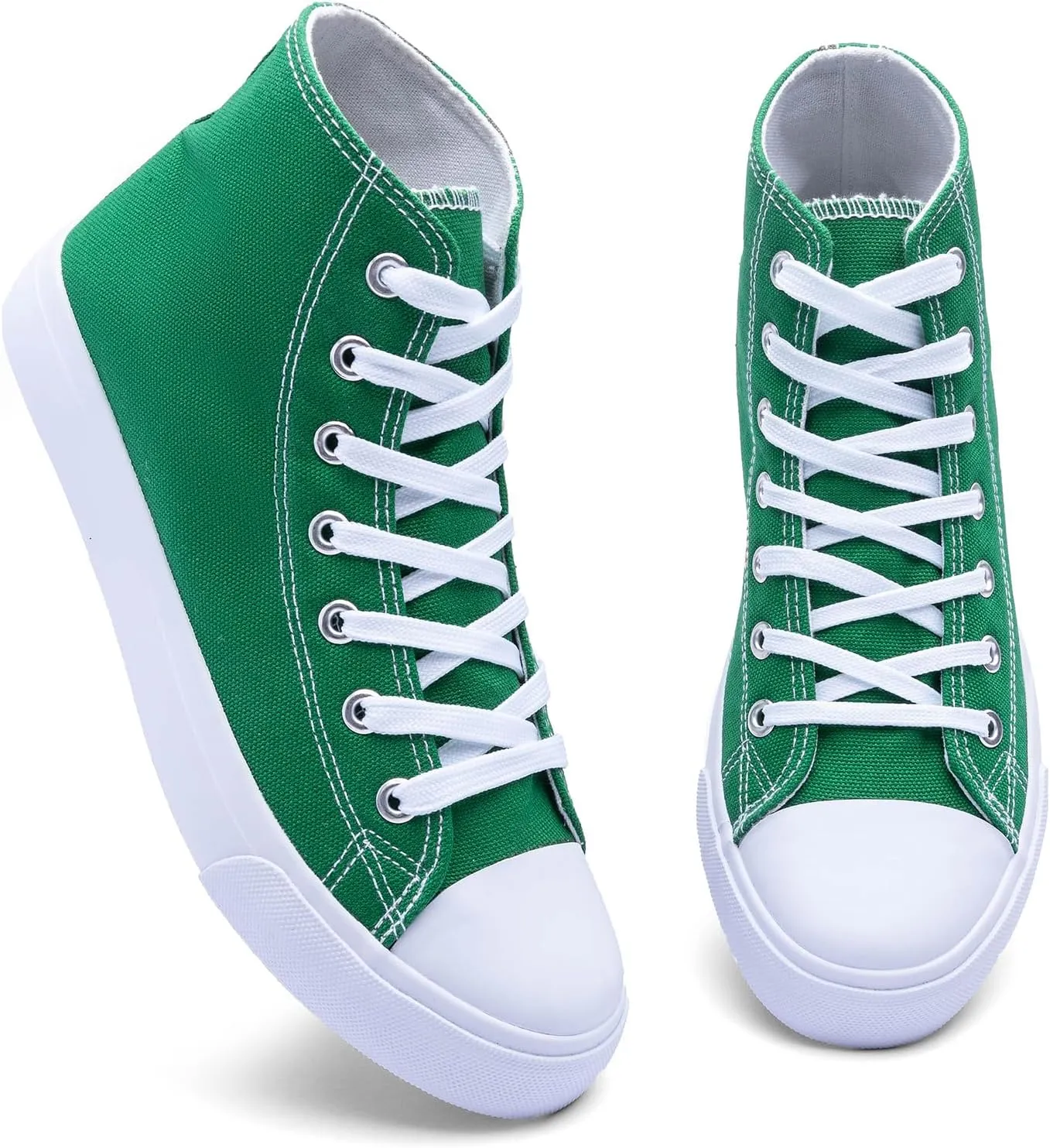 Women's High-Top Canvas Sneakers  Classic Lace-Up Casual Shoes with Extra Shoelaces  Comfortable, Stylish, and Durable