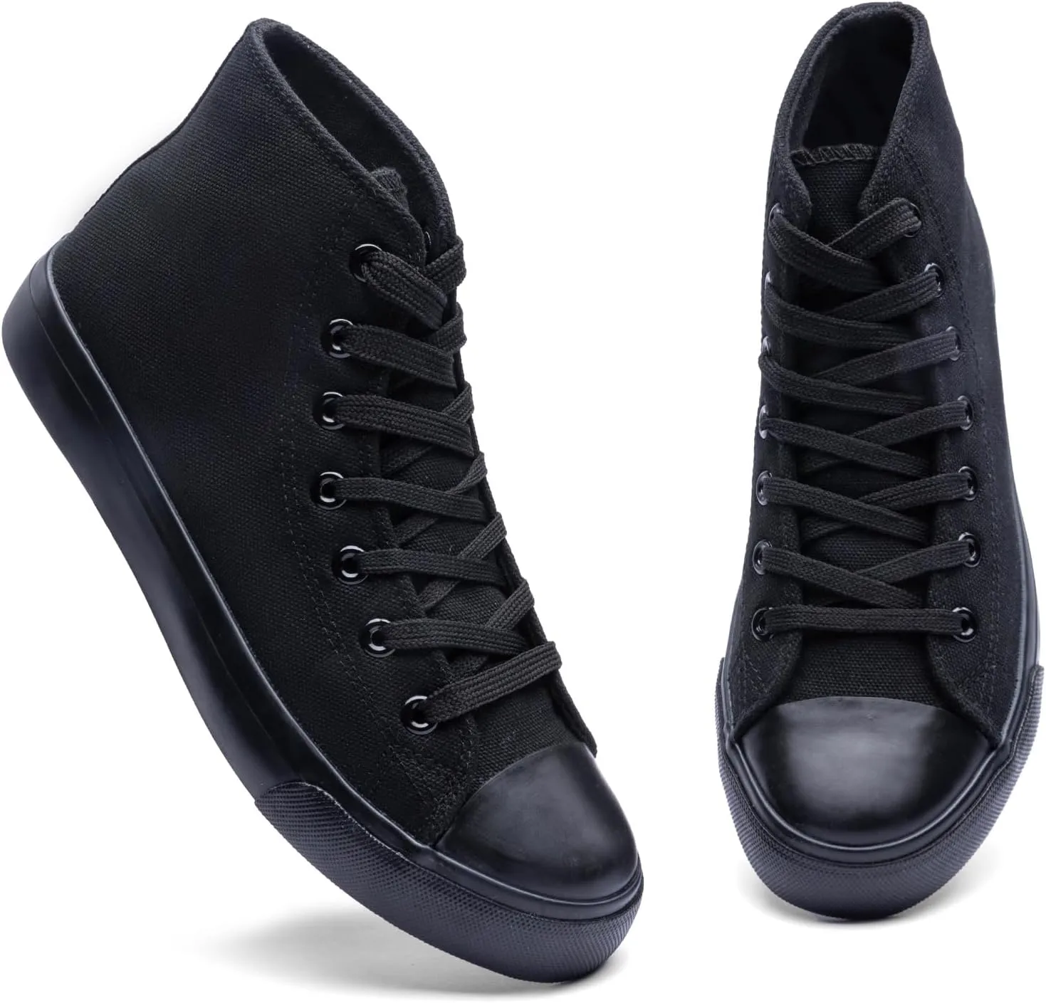 Women's High-Top Canvas Sneakers  Classic Lace-Up Casual Shoes with Extra Shoelaces  Comfortable, Stylish, and Durable