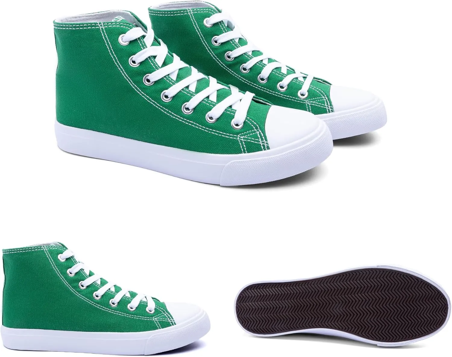 Women's High-Top Canvas Sneakers  Classic Lace-Up Casual Shoes with Extra Shoelaces  Comfortable, Stylish, and Durable
