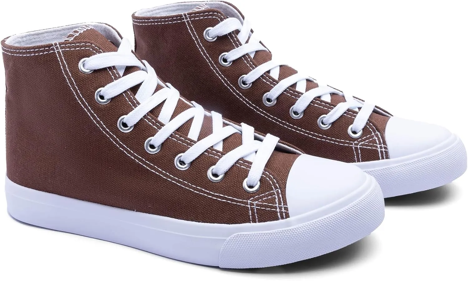Women's High-Top Canvas Sneakers  Classic Lace-Up Casual Shoes with Extra Shoelaces  Comfortable, Stylish, and Durable