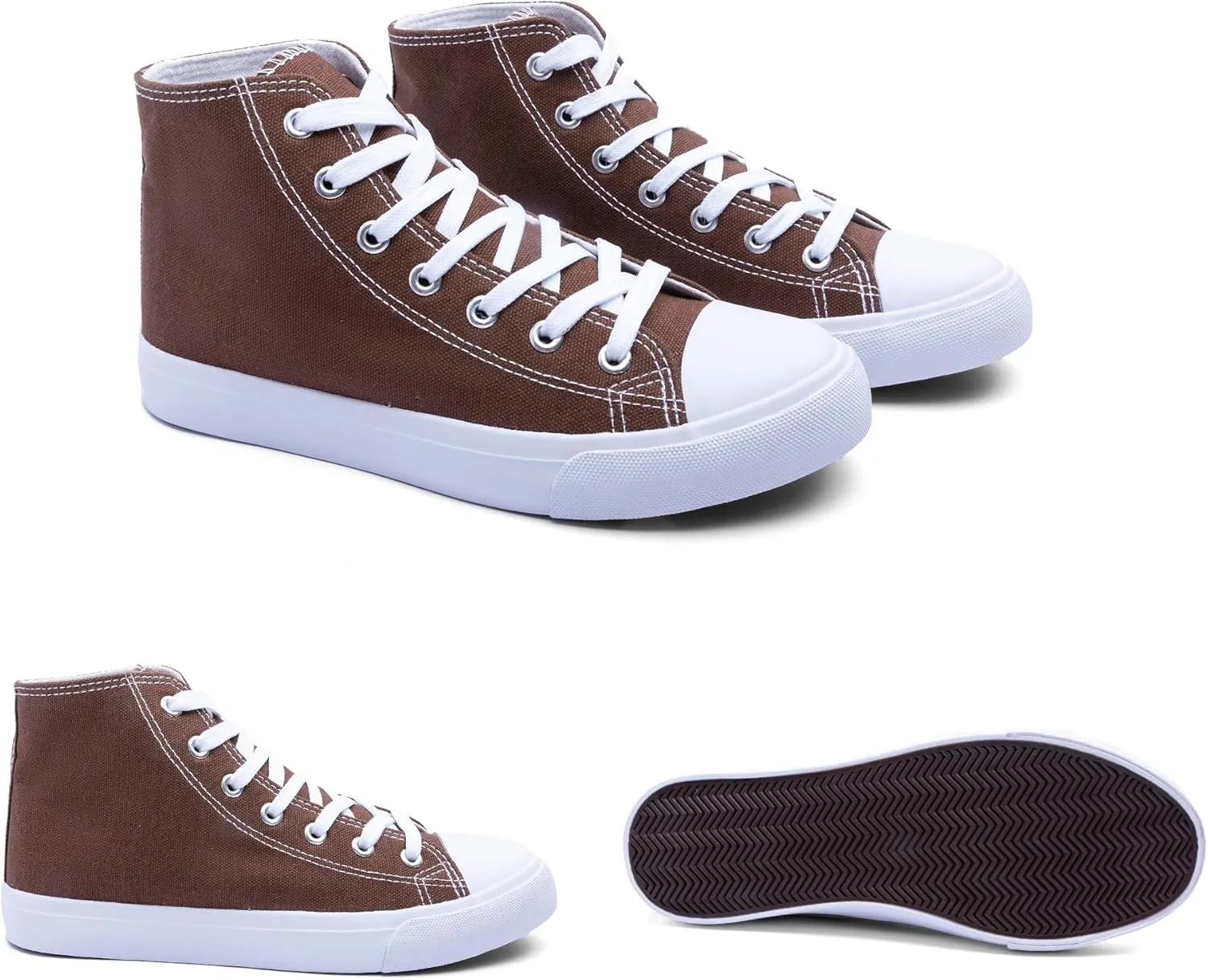 Women's High-Top Canvas Sneakers  Classic Lace-Up Casual Shoes with Extra Shoelaces  Comfortable, Stylish, and Durable