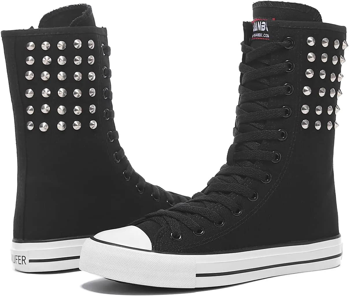 Womens High Top Canvas Sneakers Lace up Fashion Casual Shoes for Girls
