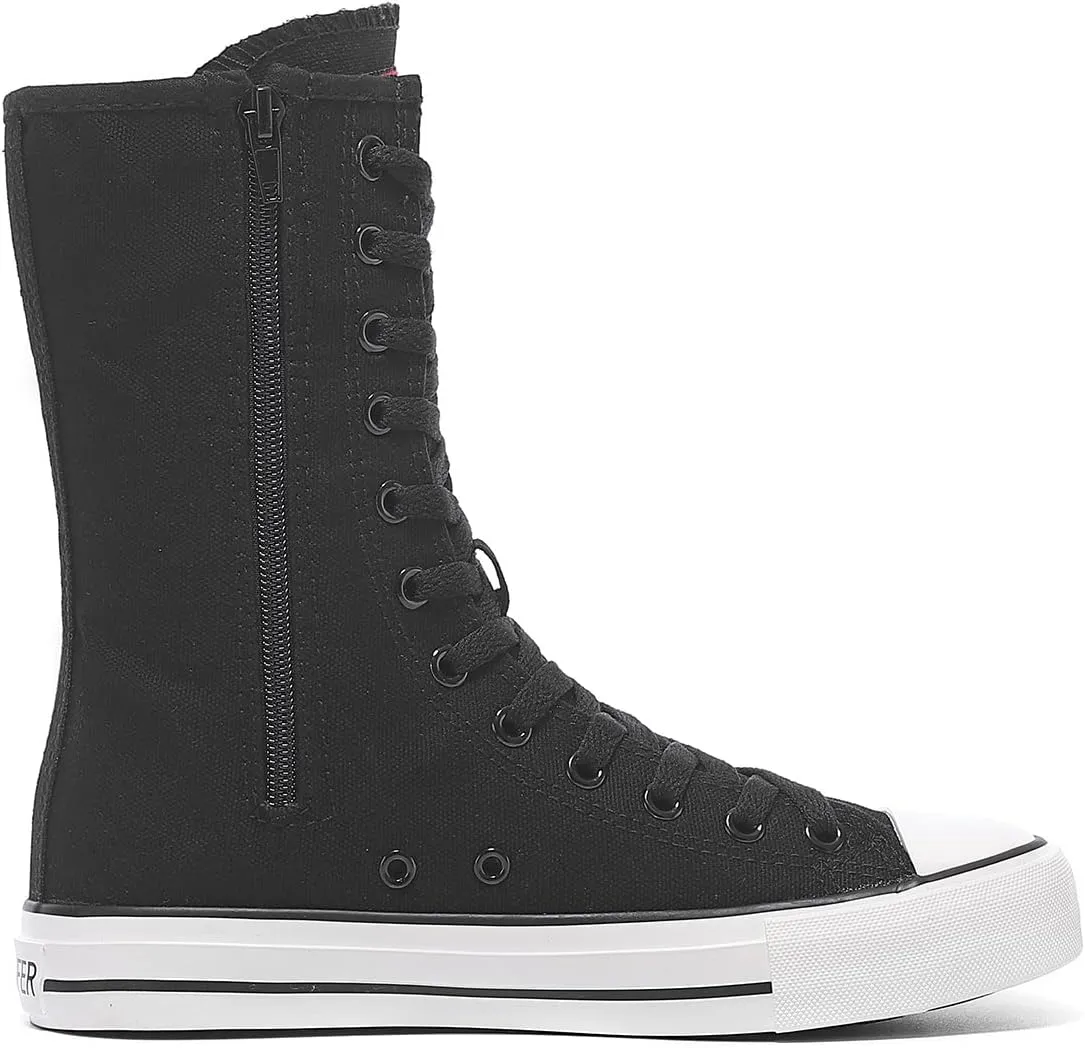 Womens High Top Canvas Sneakers Lace up Fashion Casual Shoes for Girls