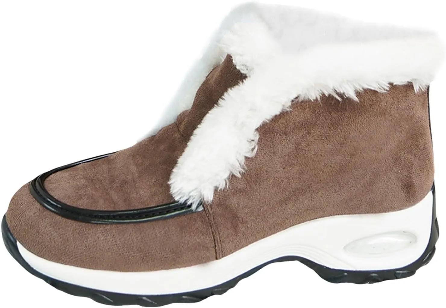 Women's Plush Insulated Snow Boots Thick Bottom Ankle Boots Comfort Walking Boots Suede Winter Boots Fuzzy Boots