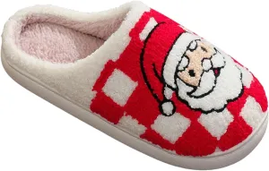 Women's Plush Slippers Christmas Cotton Slippers Household Indoor Fleece Lined Comfortable Warm Women