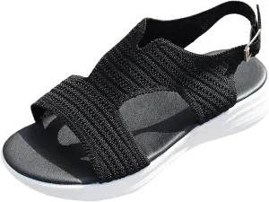 Women's Sandals Open Toe Design Thick Sole Pure Mesh Construction Summer Stylish Footwear Lace up Sandals for Women
