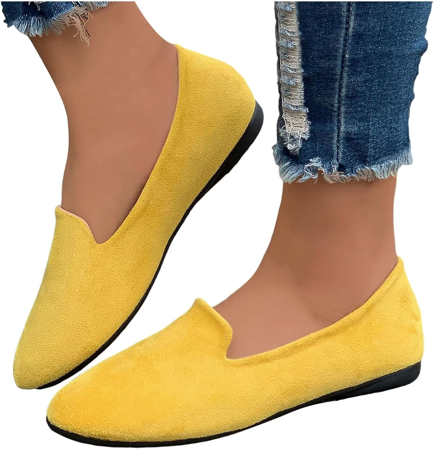 Women's Slip On Ballet Flat Shoes Comfortable Round Toe Dressy Shoe Slip On Business Casual Shoes Driving Flats