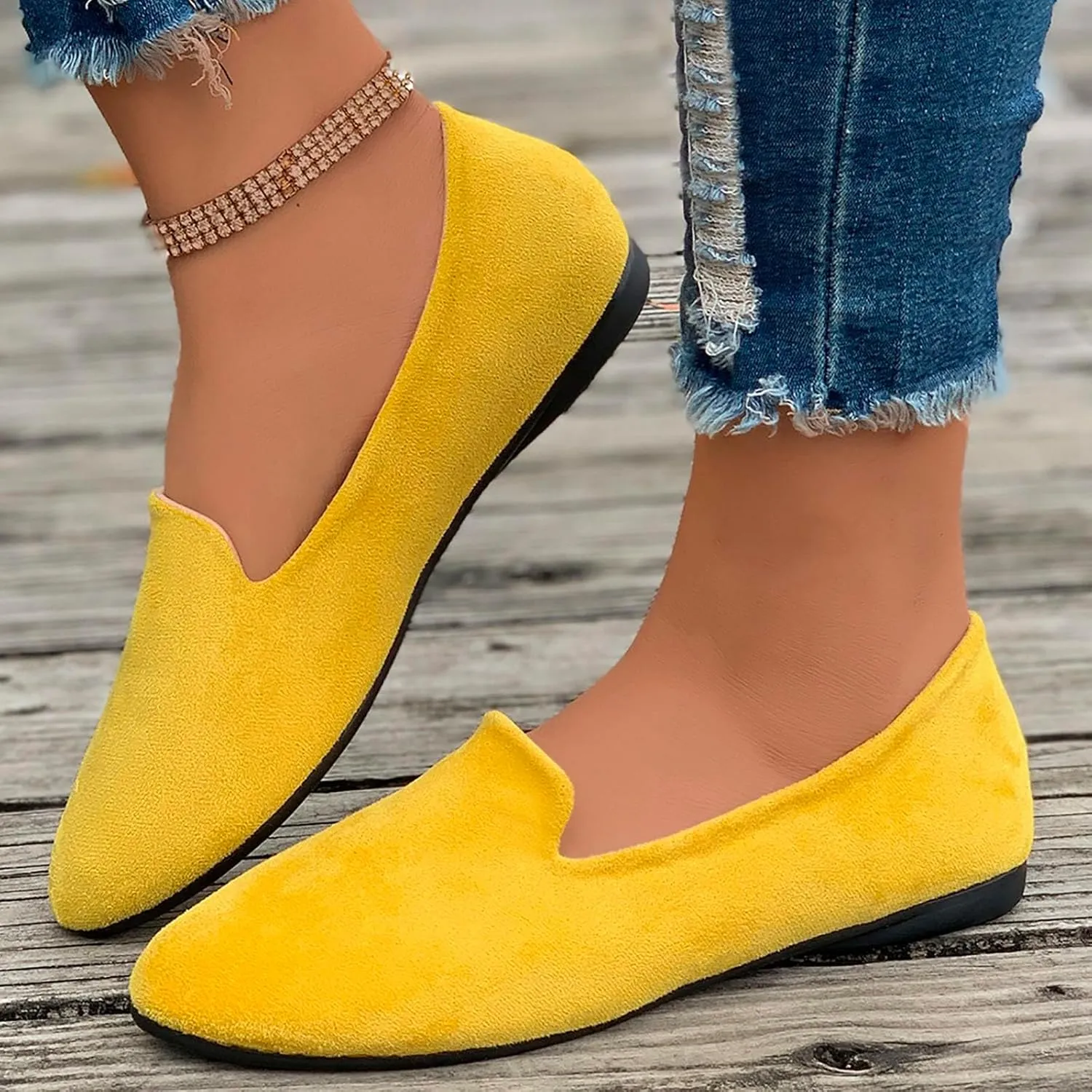 Women's Slip On Ballet Flat Shoes Comfortable Round Toe Dressy Shoe Slip On Business Casual Shoes Driving Flats