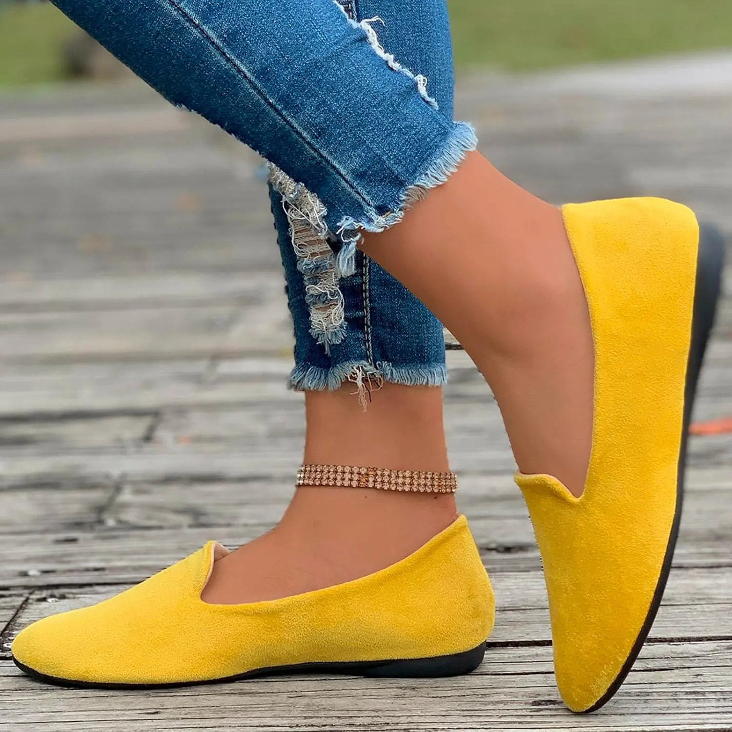 Women's Slip On Ballet Flat Shoes Comfortable Round Toe Dressy Shoe Slip On Business Casual Shoes Driving Flats