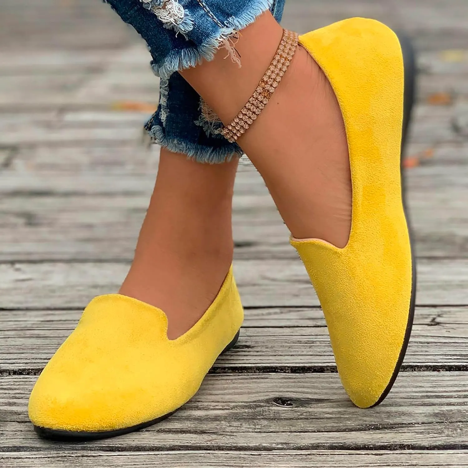 Women's Slip On Ballet Flat Shoes Comfortable Round Toe Dressy Shoe Slip On Business Casual Shoes Driving Flats