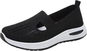 Women's Slip on Sneakers Shoes Woven Orthopedic Non Slip Work Shoes Women Wide Width Dress Casual Shoes Wedge Sneakers Waterproof Tennis Shoe Cross Trainer Shoe