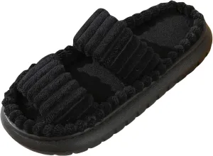 Women's Slippers Memory Foam Breathable Slippers Open Toe Winter Soft Indoor and Women J Slides