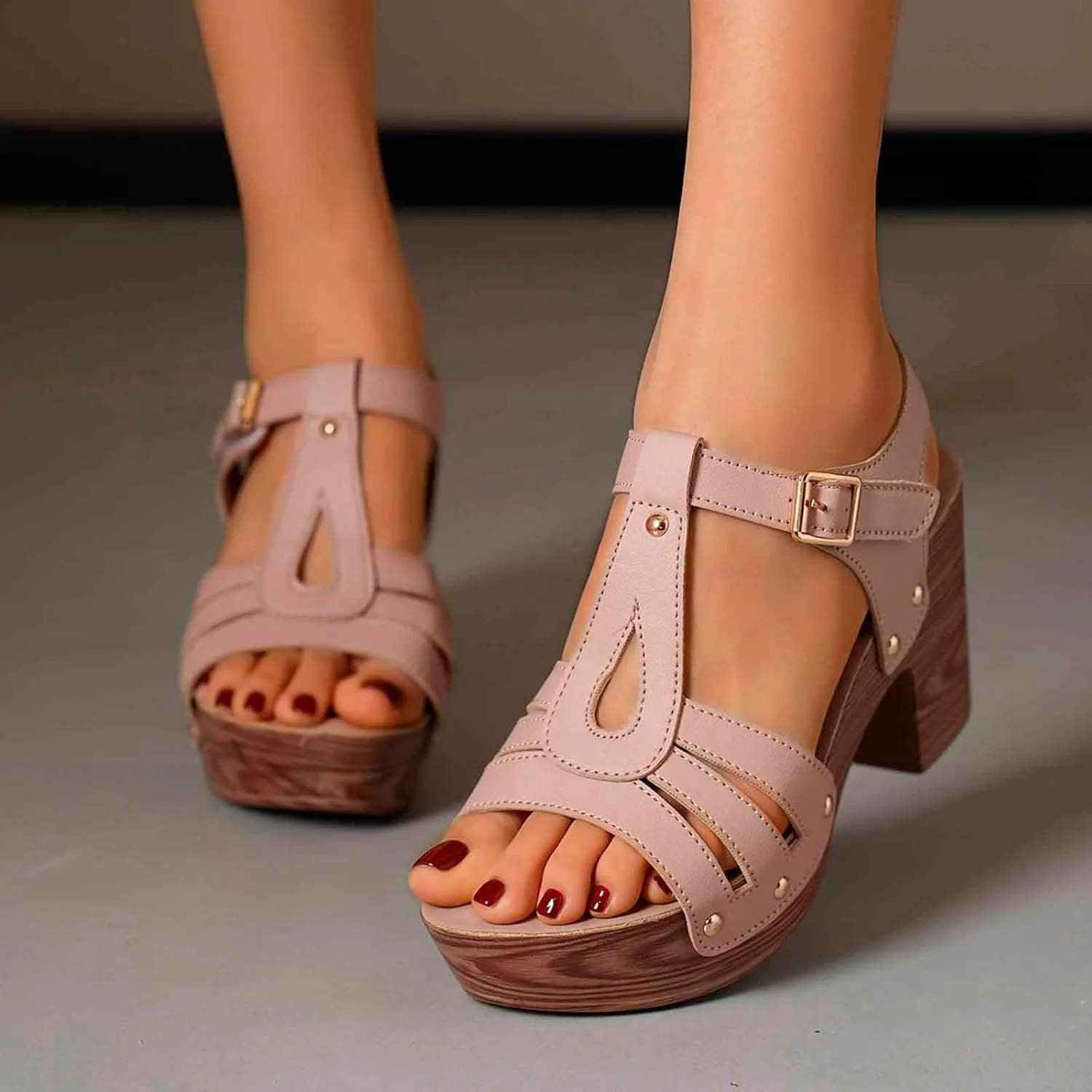 Women's Summer High Heel Sandals Open Toe Comfortable Footwear For Casual Outings Beach Vacations Work Dates And