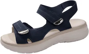 Women's Summer Walking Sandals Casual Peep Toe Air Cushion Support Orthotic Ortho Platform Ankle Strap Wedge Sandal Comfortable Flat Non-Slip Shoes