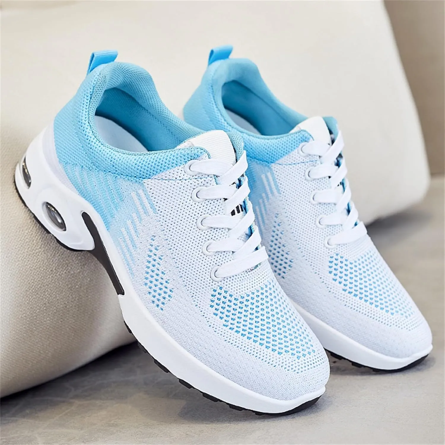 Womens Walking Sneakers Air Cushion Running Shoes Lightweight Quick-Dry Tennis Shoe Fashion Mesh Breathable Gym Sneaker Athletic Comfortable Casual Shoes Work Sneakers