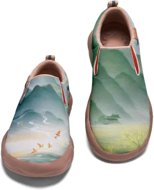 Women's Walking Travel Shoes Comfortable Painted Slip On Loafers Casual Holiday Shoe