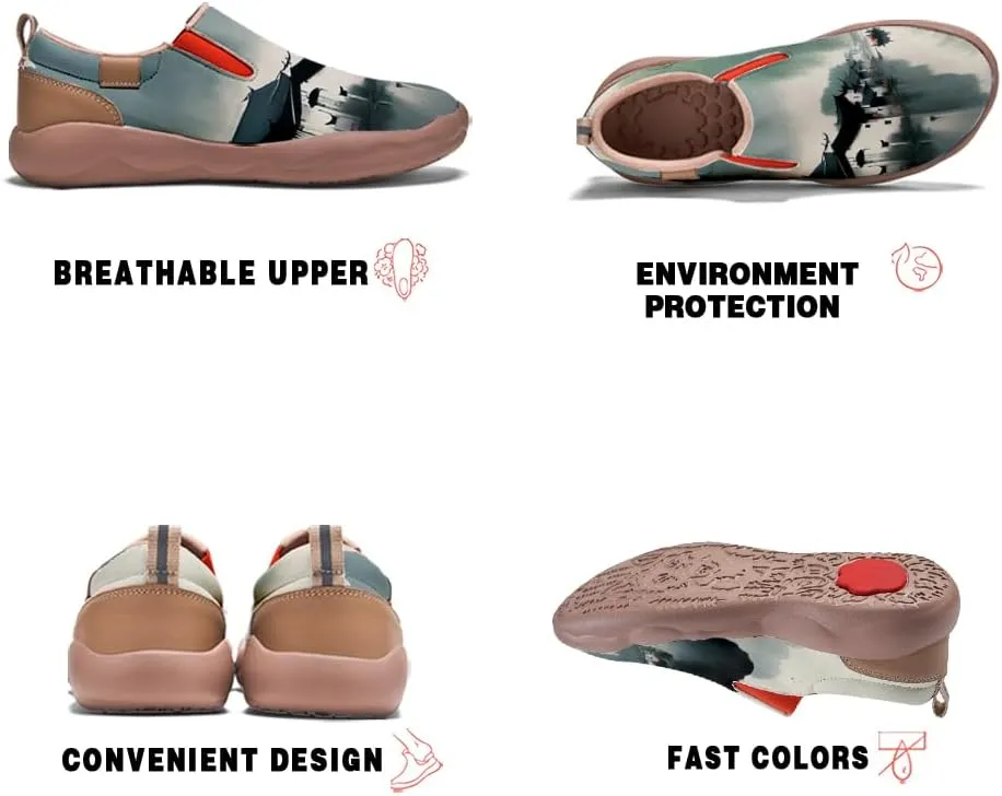 Women's Walking Travel Shoes Comfortable Painted Slip On Loafers Casual Holiday Shoe