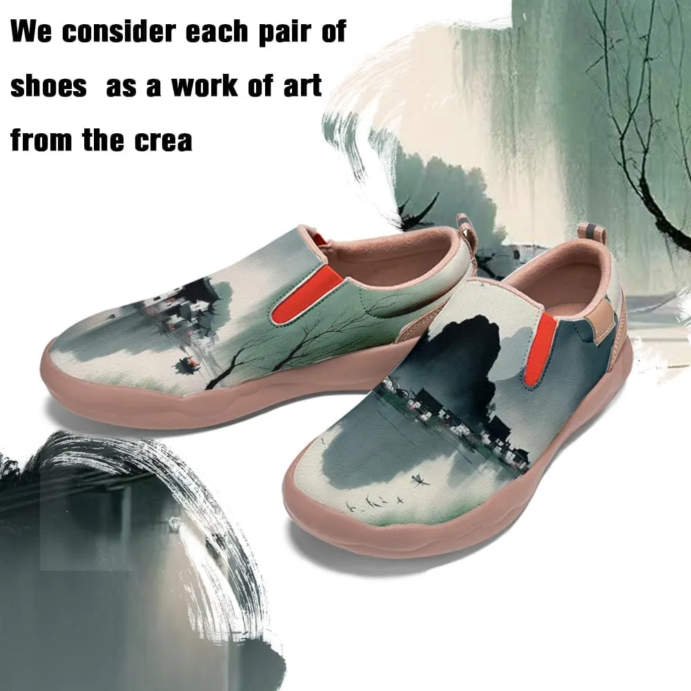 Women's Walking Travel Shoes Comfortable Painted Slip On Loafers Casual Holiday Shoe