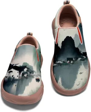 Women's Walking Travel Shoes Comfortable Painted Slip On Loafers Casual Holiday Shoe