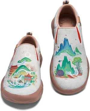 Women's Walking Travel Shoes Comfortable Painted Slip On Loafers Casual Holiday Shoe