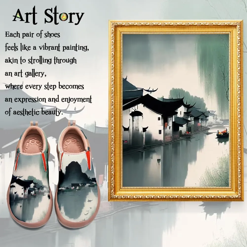 Women's Walking Travel Shoes Comfortable Painted Slip On Loafers Casual Holiday Shoe