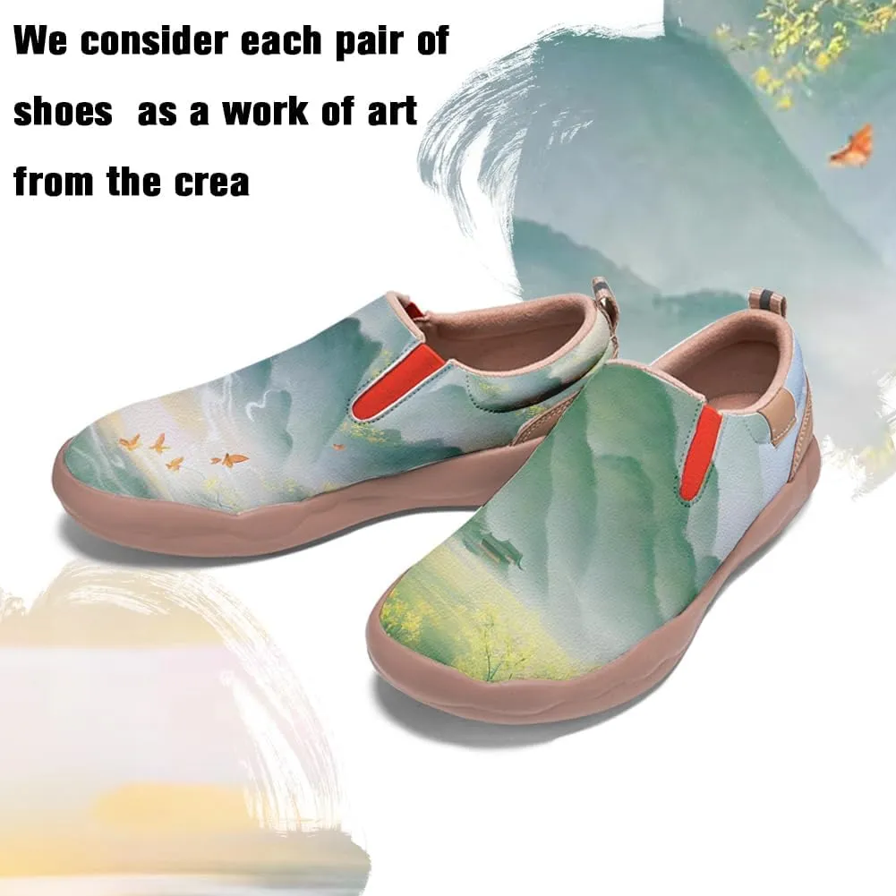 Women's Walking Travel Shoes Comfortable Painted Slip On Loafers Casual Holiday Shoe