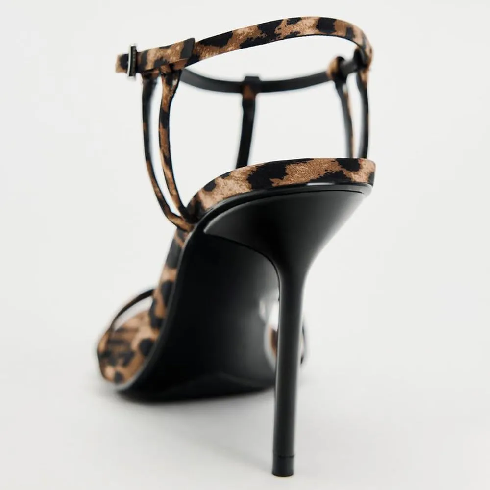 YIYA Women's Metallic Gold Open Round Toe Ankle Strappy Stiletto Kitten High Heels Sandals Party Dress Shoes